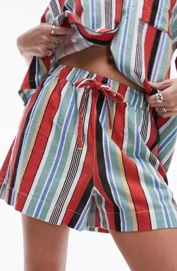 Stripe Linen Blend Drawstring Shorts | Nordstrom