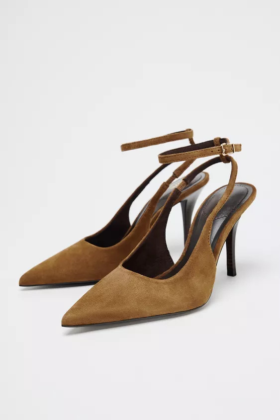 SUEDE SLINGBACK HEELS | Zara US