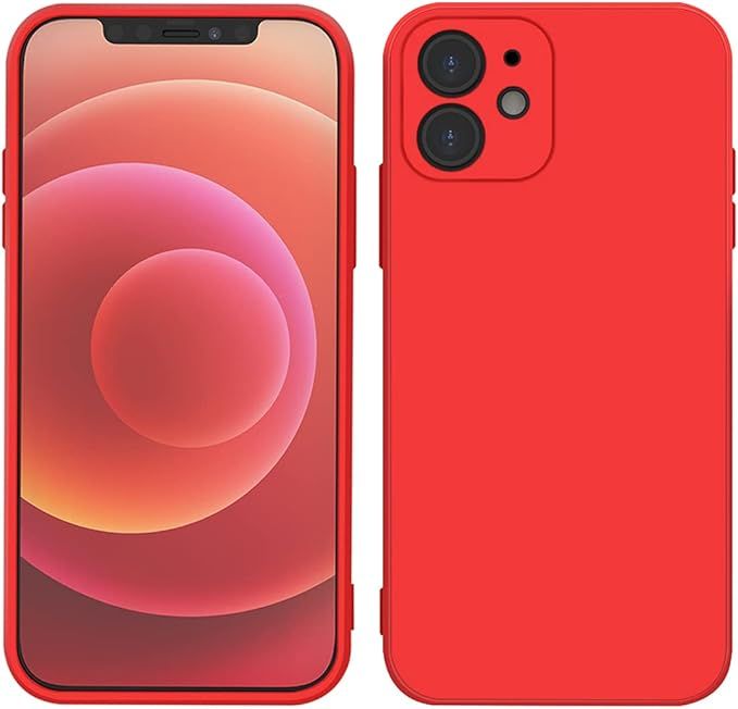 ZYX Red iPhone 11 Case - Shockproof Slim Fit Silicone TPU Soft Rubber Cover Protective red Bumper... | Amazon (US)