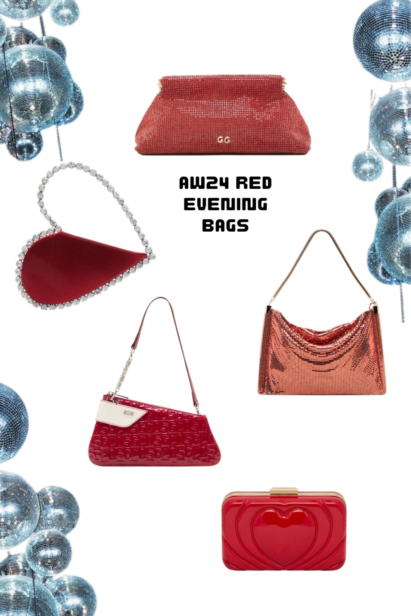 Red evening bags for Autumn/ Winter 💋 

Add a pop of colour to your autumn date night or party outfit with these red handbags 

A Sequin clutch bag, chainmail shoulder bag and handbags in the shape of a heart…can you get any cuter accessories for AW24? 

#LTKbag #LTKuk #LTKautumn