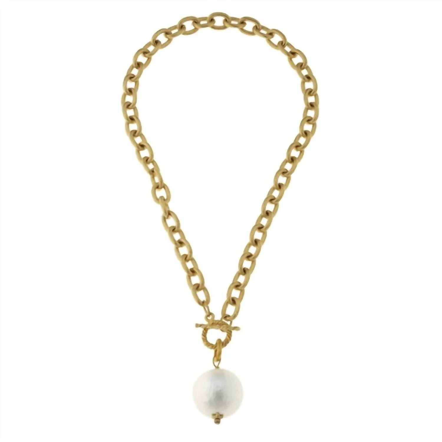 Women's Cotton Pearl On Gold Toggle Necklace | Shop Simon