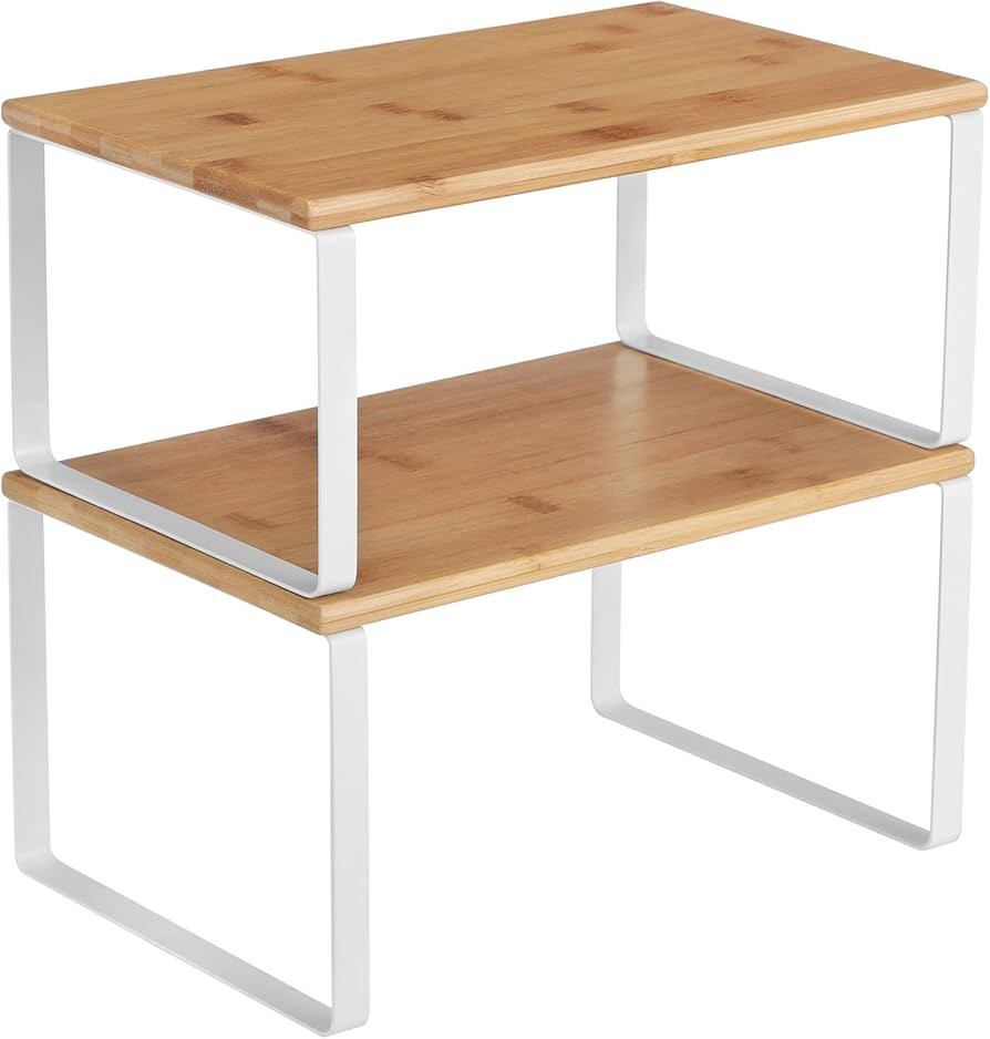Amazon.com: SONGMICS Cabinet Organizer Shelf, Set of 2 Kitchen Counter Shelves, Kitchen Storage, ... | Amazon (US)