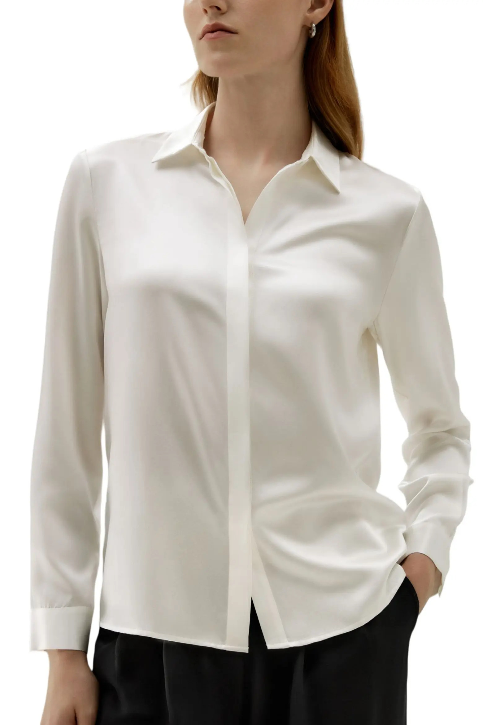 Lilysilk Women's Basic Concealed Placket Silk Shirt (Women) | Nordstrom | Nordstrom