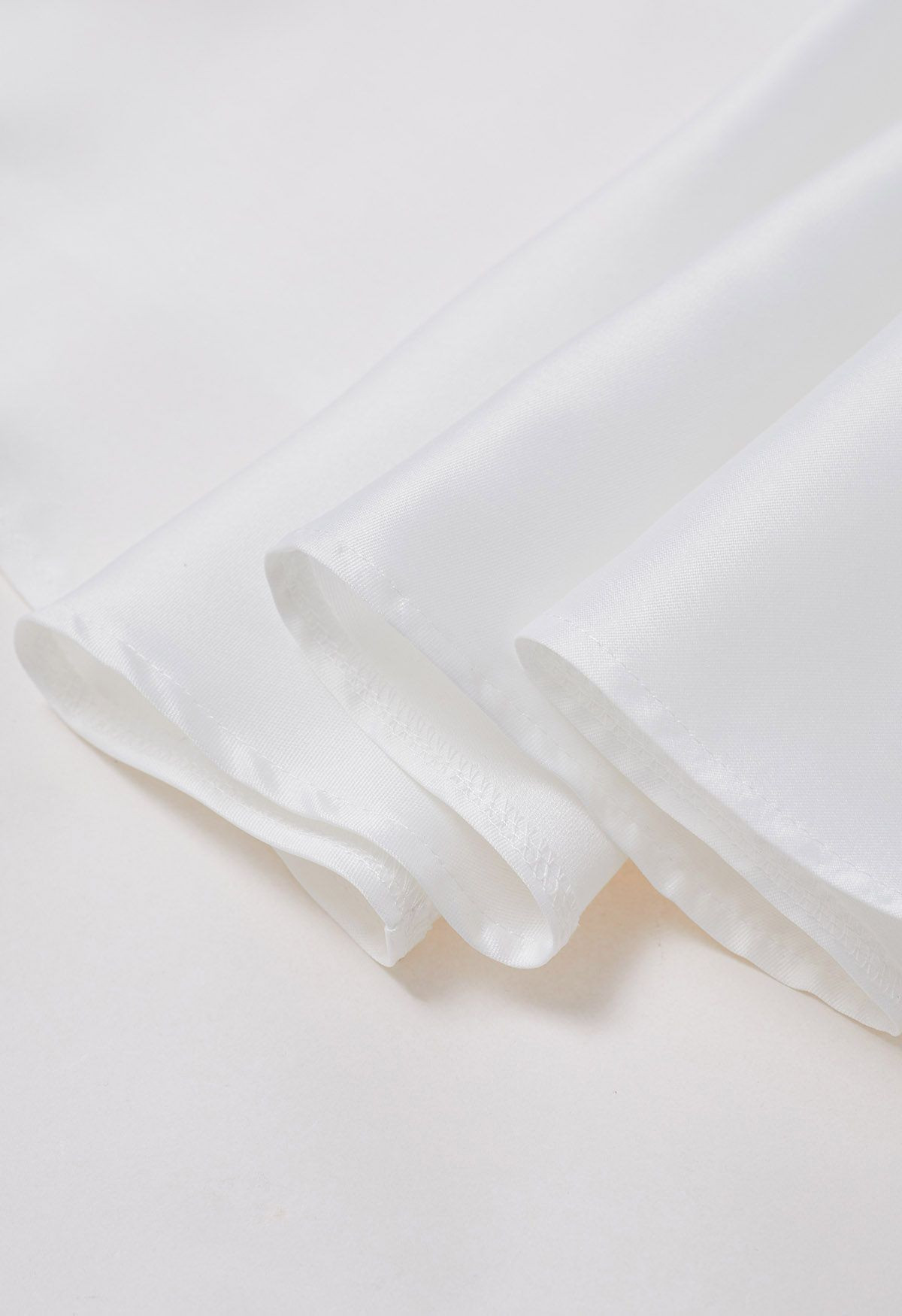 Polished Satin Flared Hem Cami Dress in White | Chicwish