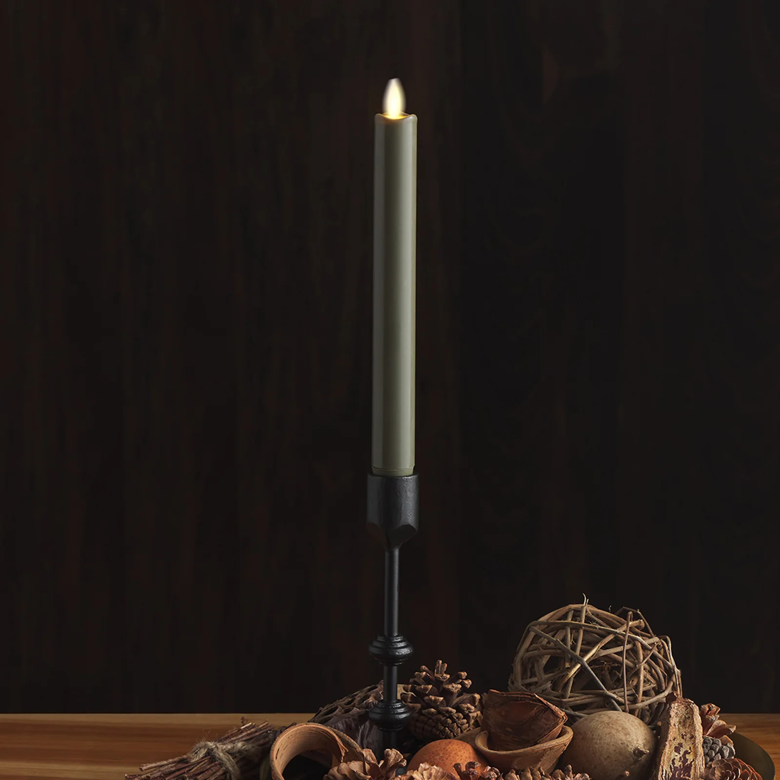Stone Grey Flameless Candle Taper | Luminara