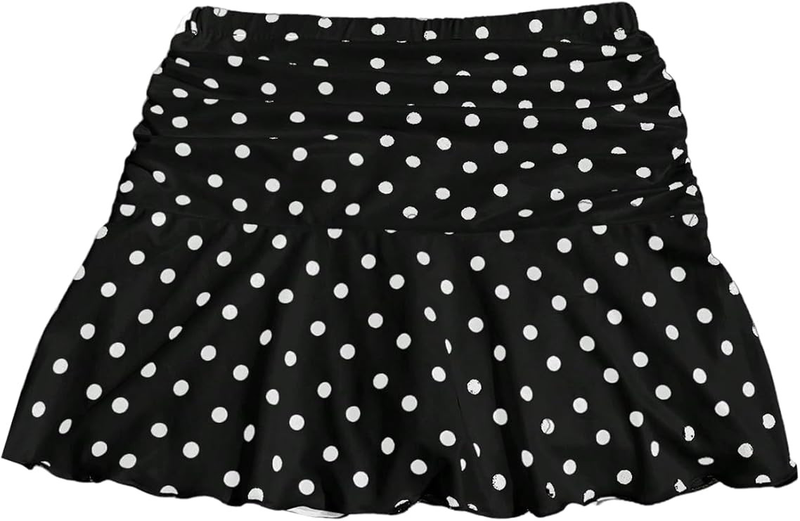 GORGLITTER Women's Polka Dots Mini Skirt Low Rise Ruched Ruffle Boho Flowy A Line Skorts | Amazon (US)