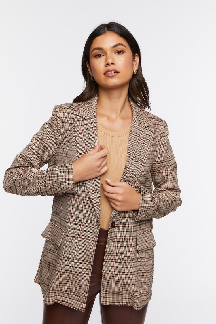 Padded Plaid Blazer | Forever 21 (US)