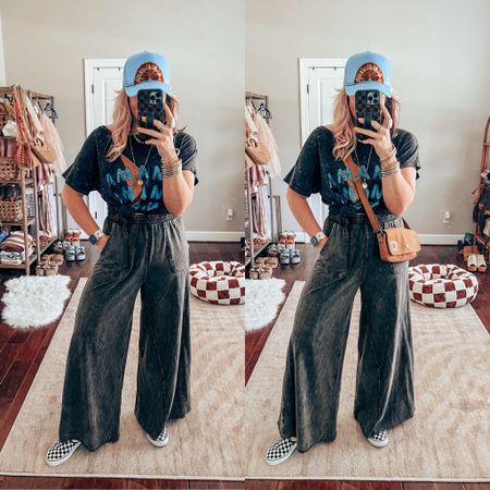 Outfit is @threebirdnest…I can’t link it here. If you would like links I can send to you. 
•Tee M
•Pants M
•🏁 Vans TTS 
•Hat is @littlebirdtrucking 
•Watchband save with code MANDIE
•Long necklace save with code MANDIE15 
•🏁 Ring is @shopbeljoy save with code MANDIE25 


#LTKStyleTip #LTKOver40 #LTKFestival