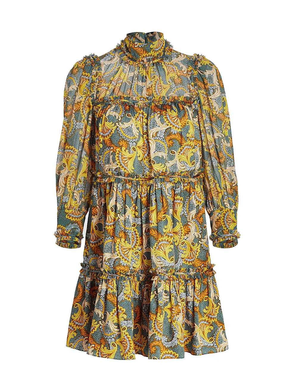 Brady High-Neck Tiered Minidress | Saks Fifth Avenue