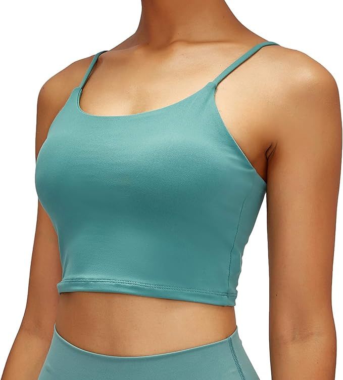 Lemedy Women Padded Sports Bra Fitness Workout Running Shirts Yoga Tank Top | Amazon (US)