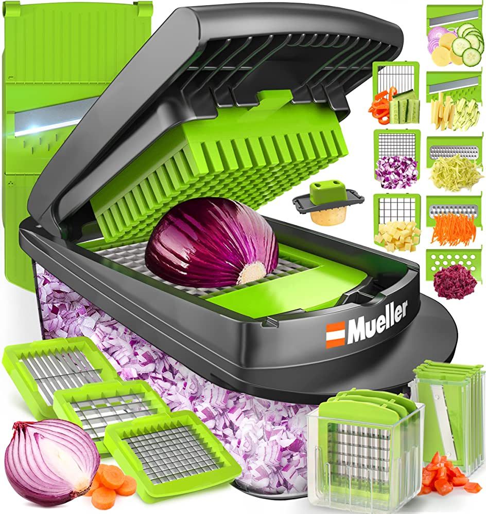 Mueller Pro-Series 10-in-1, 8 Blade Vegetable Slicer, Onion Mincer Chopper, Vegetable Chopper, Cu... | Amazon (US)