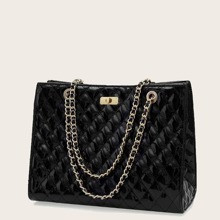 Random Twist Lock Quilted Chain Bag | SHEIN