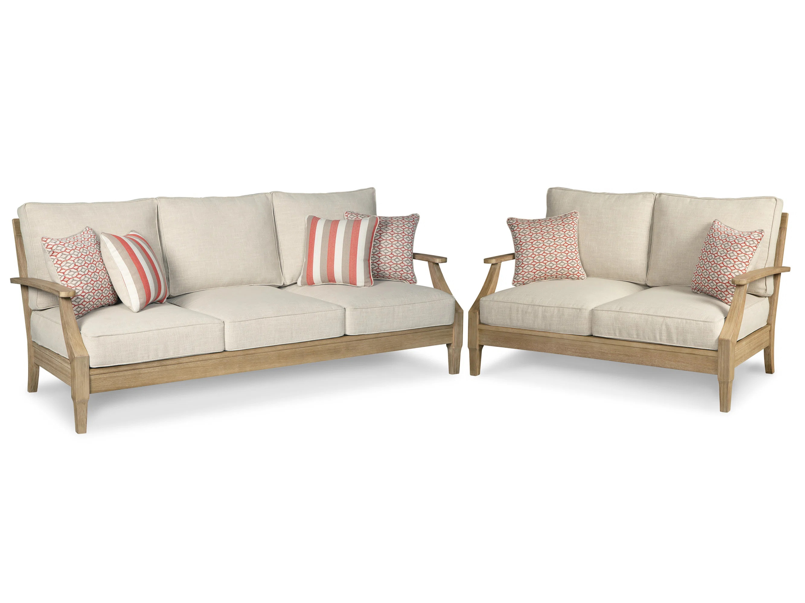Arikka 81'' Wide Straight Eucalyptus Loveseat with Cushions | Wayfair North America