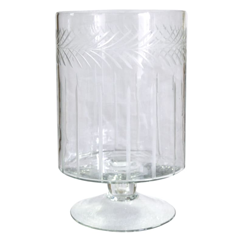 Grace Mitchell Etched Glass Candle Holder, 9.5" | At Home