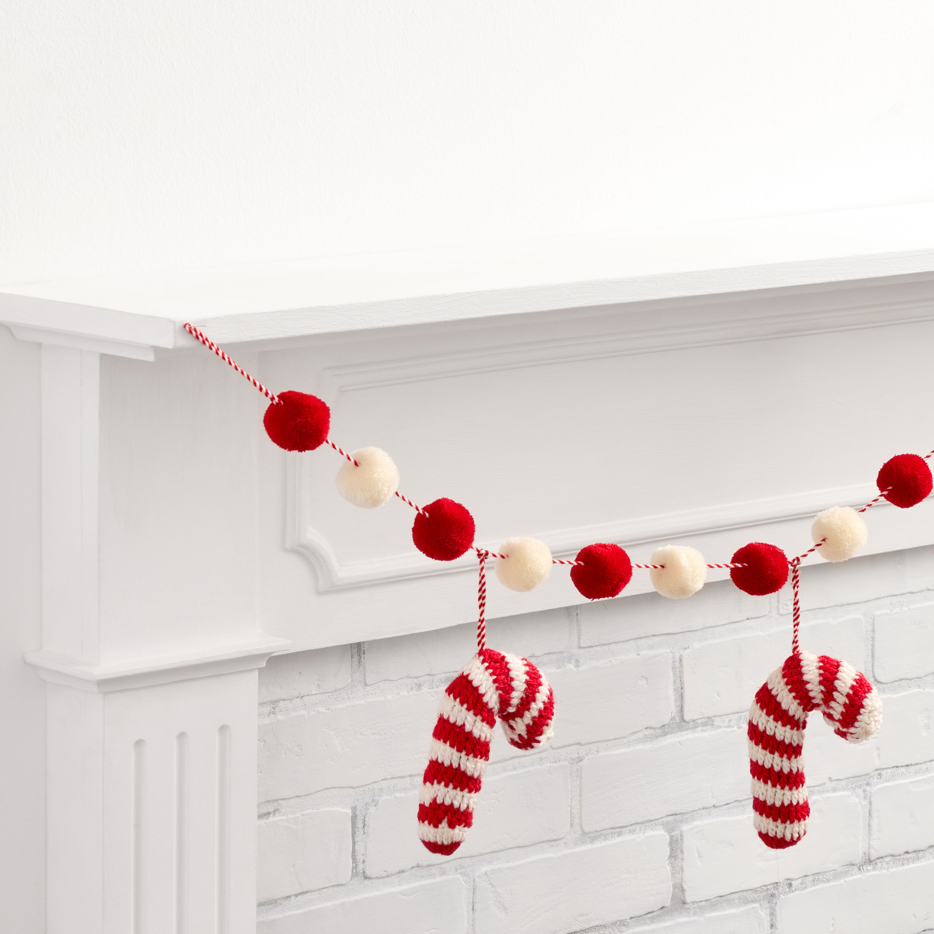 Wool Crocheted Candy Cane Garland | World Market
