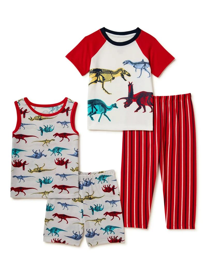 Wonder Nation Toddler Boys Print Pajama Set, 4-Piece, Sizes 2T-5T | Walmart (US)