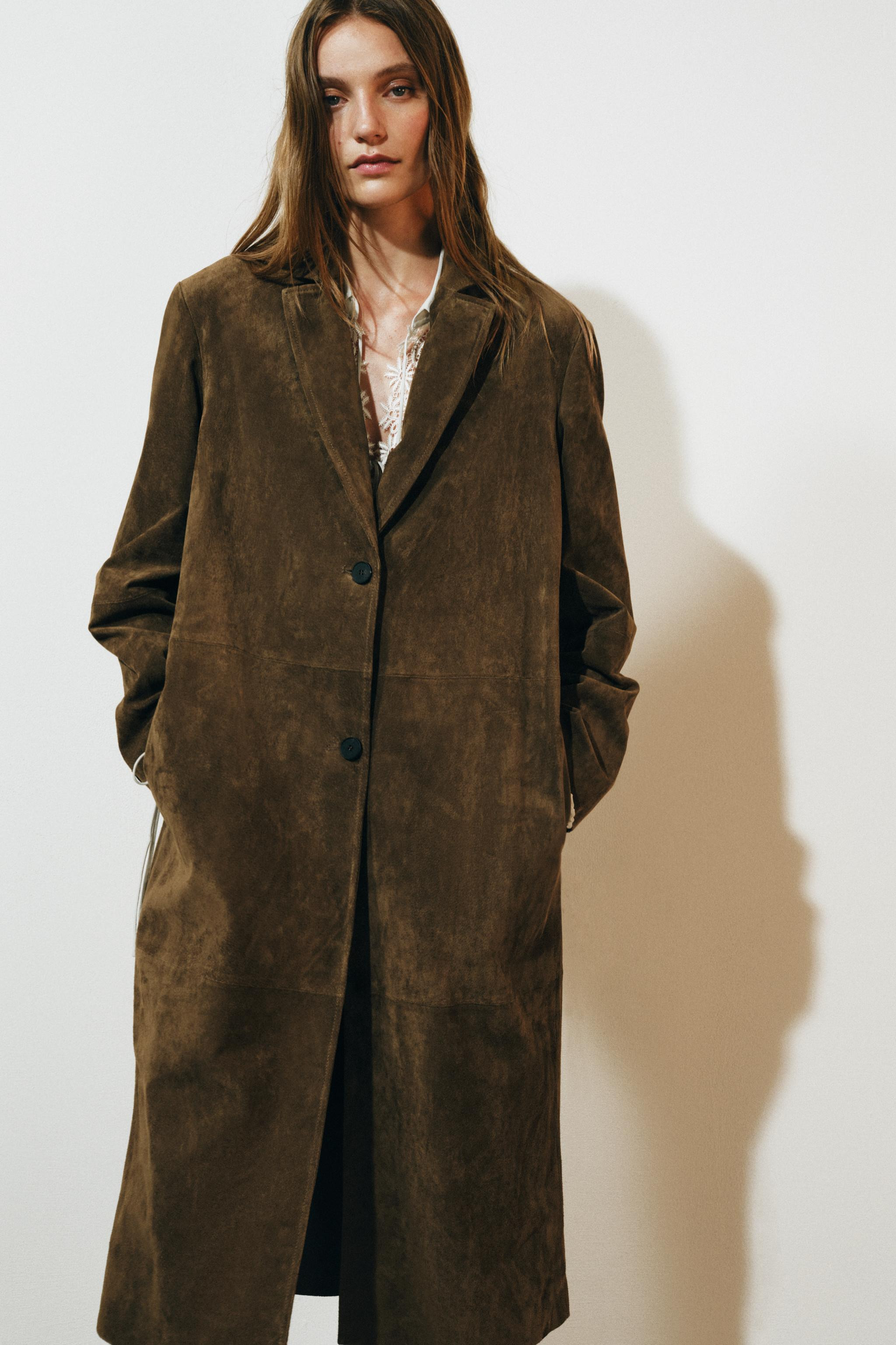 100% LEATHER LONG COAT ZW COLLECTION | Zara UK
