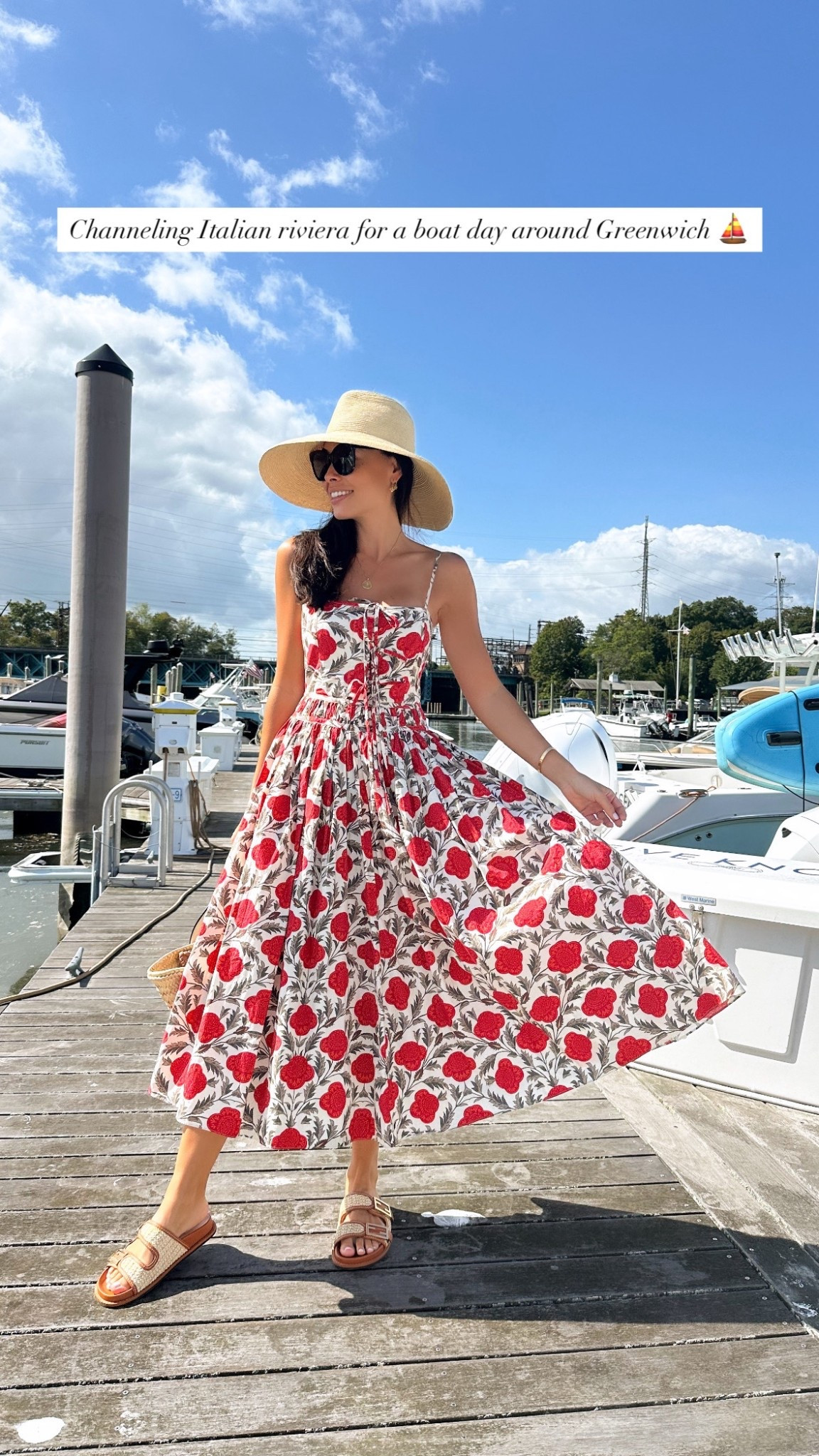 Rhode floral dress (old similar below!) Janessa Leone hat, Fendi sandals, summer fashion, Kat Jamieson style. 

#LTKSeasonal #LTKShoeCrush #LTKTravel