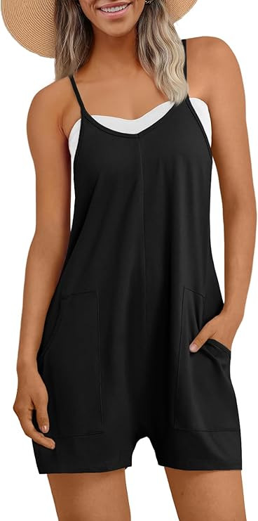 AUTOMET Womens Rompers Jumpsuits Summer Vacation Beach Outfits 2026 Shorts Overalls Jumpers Loose... | Amazon (US)