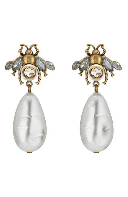 Gucci Bee Drop Earrings in Gold at Nordstrom | Nordstrom