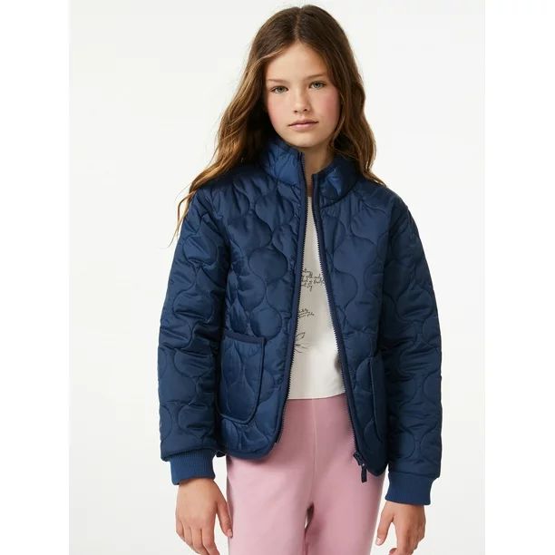 Free Assembly Girls Lightweight Quilted Jacket, Sizes 4-18 - Walmart.com | Walmart (US)