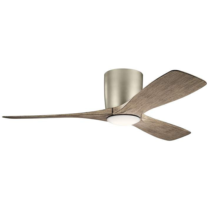 48" Kichler Volos Brushed Nickel LED Hugger Ceiling Fan - #74A90 | Lamps Plus | Lamps Plus