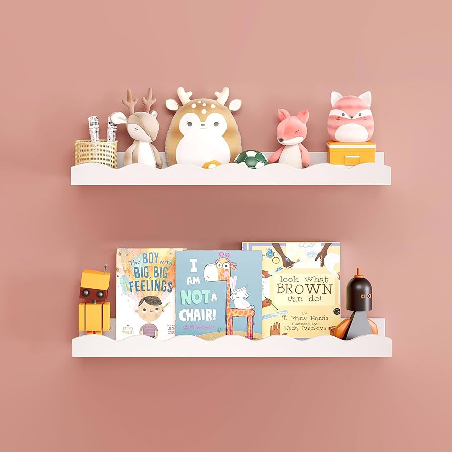 Floating Shelves for Wall Décor 24 Inch Long Set of 2 Nursery Book Shelves Bathroom Shelves Over... | Amazon (US)