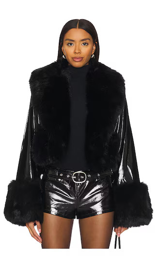 Arya Faux Leather Jacket in Black | Revolve Clothing (Global)