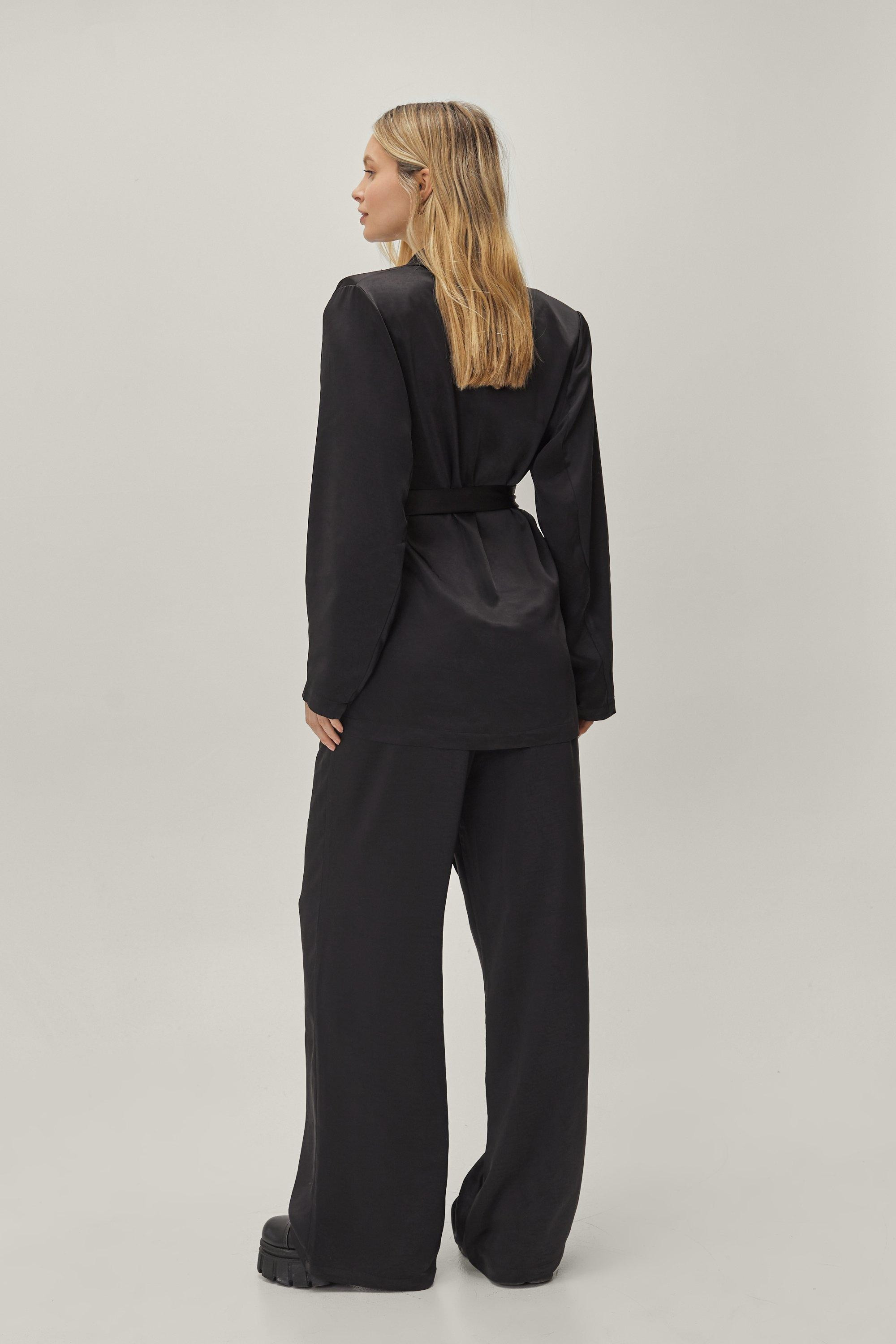 Satin Wide Leg High Waisted Pants | Nasty Gal (US)