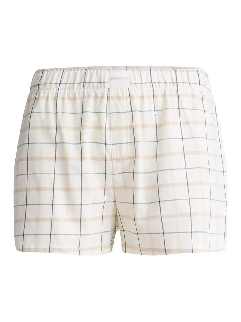 Joyspun Women's Woven Pajama Boxer Shorts, 3'' Inseam, Sizes XS-3X | Walmart (US)