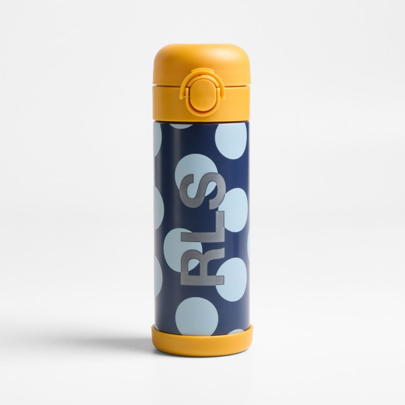 Blue Polka Dot Insulated Stainless Steel Kids Water Bottle with Straw and Leak-Proof Lid + Review... | Crate & Barrel