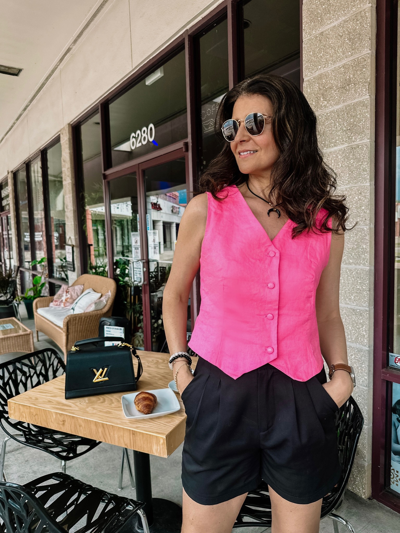 Pink linen vest with black shorts 💕✨

#LTKSeasonal #LTKworkwear #LTKtravel