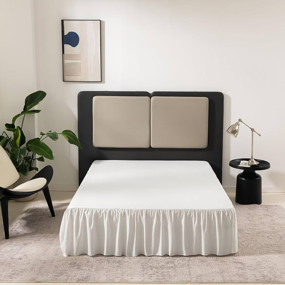 TSUTOMI Bed Skirt Queen Size Ruffled Bed Skirt with Split Corners, Queen Bed Skirt 14 Inch Drop, ... | Amazon (US)