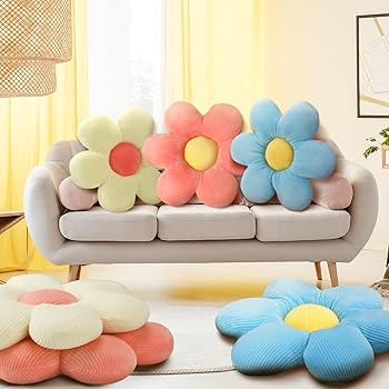 Sratte 6 Pcs Flower Pillows Flower Shaped Throw Pillows Cute Daisy Pillow Seating Cushions for Ad... | Amazon (US)
