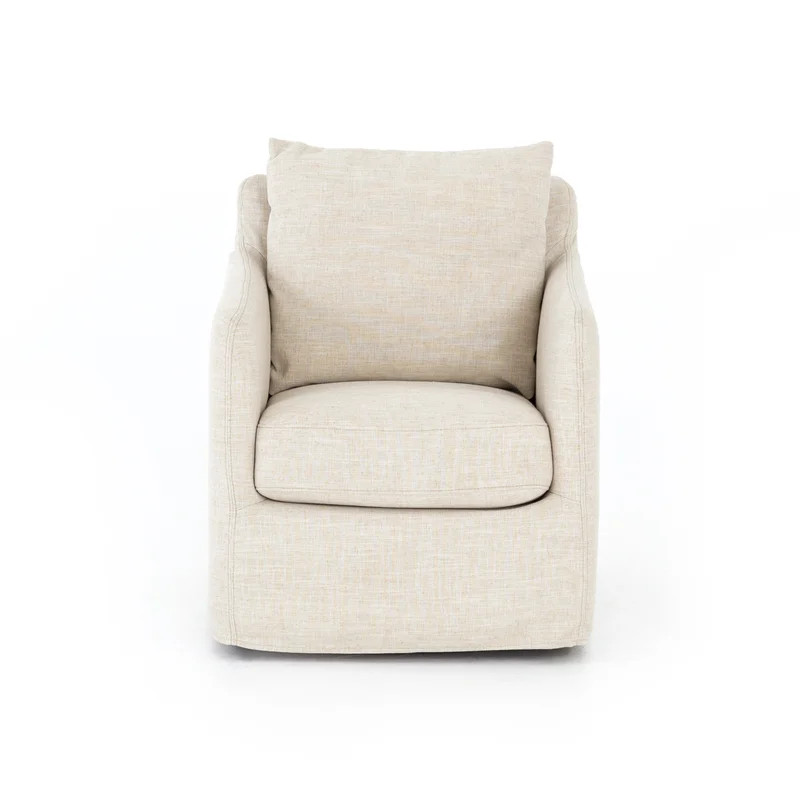 Banks Slipcovered Swivel Armchair | Wayfair North America