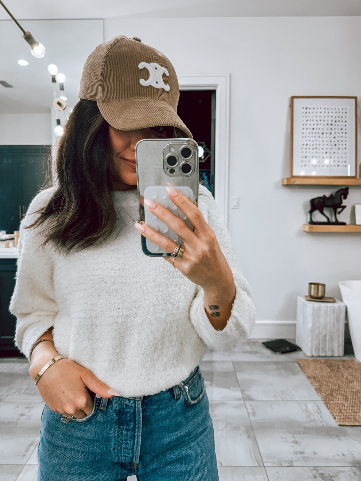 Celine caps in stock! Mine is the corduroy one! 