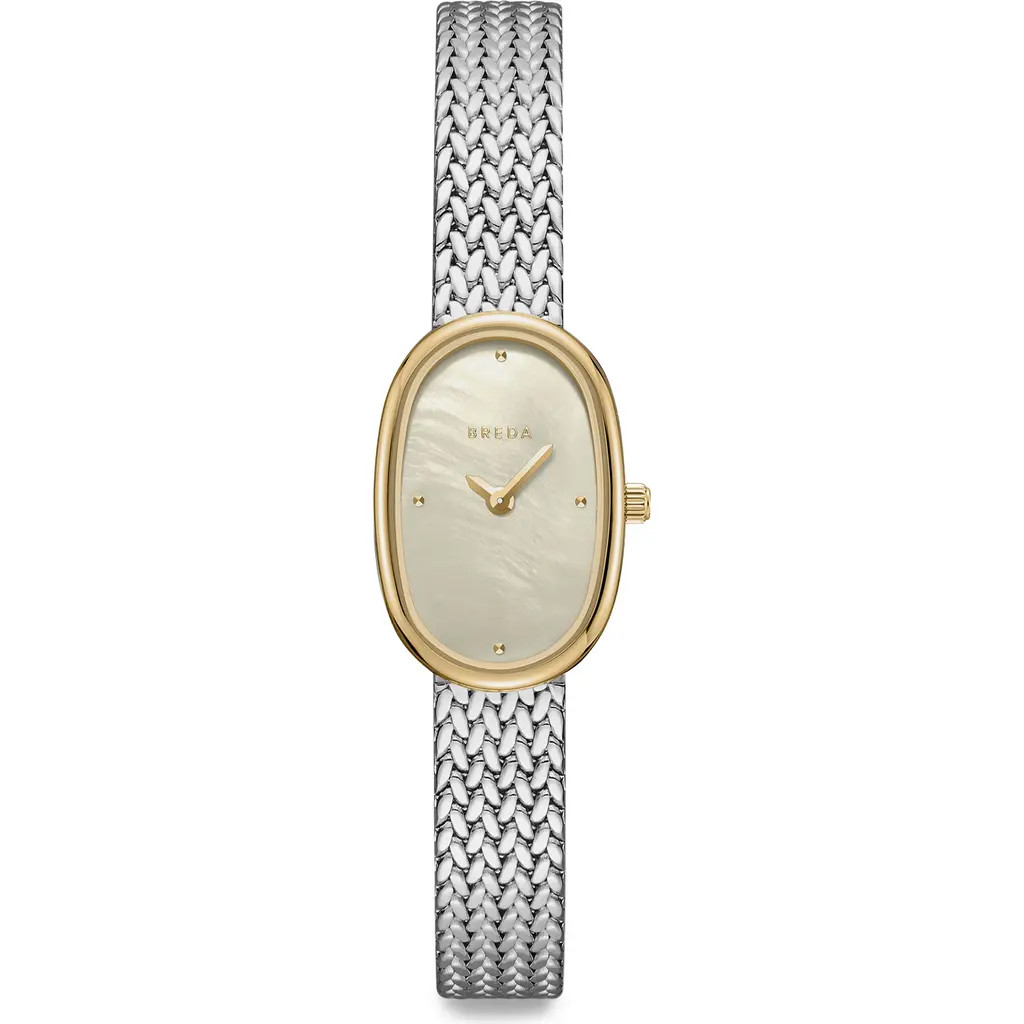 BREDA Jane Tethered Mesh Strap Watch, 18mm in Two-Tone at Nordstrom | Nordstrom