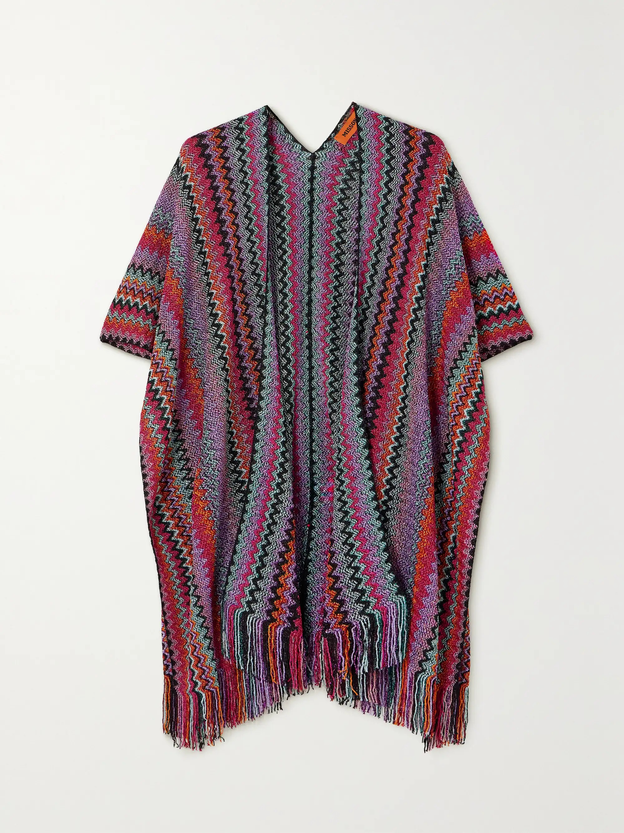 Fringed striped crochet-knit wrap | NET-A-PORTER (US)