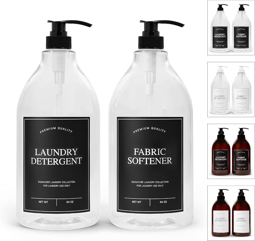 Calindiana Modern Farmhouse Liquid Laundry Detergent and Fabric Softener Dispenser for Laundry Ro... | Amazon (US)