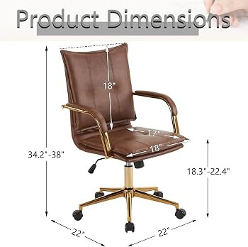 Amazon.com: LOVSPATIO Armless Office Desk Chair, Mid-Back PU Leather Computer Task Chair with 360... | Amazon (US)