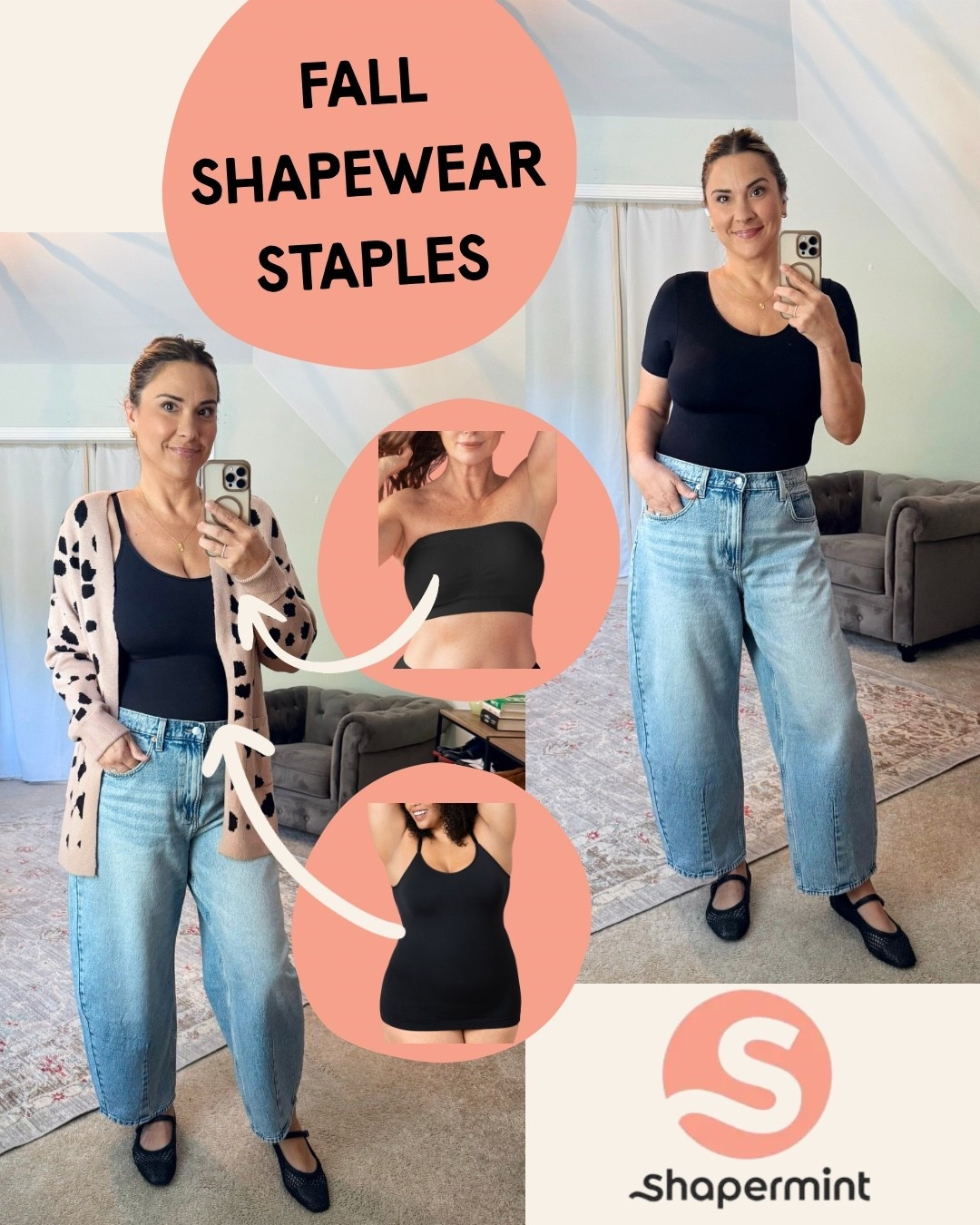 🍂 Fall layers = smoother with the right foundation!
These 3 @shapermint staples are all about comfort + confidence:
👚 shaping tee
🖤 strapless bandeau
✨ scoop neck cami

No rolling, no tugging, just everyday wear you’ll actually reach for. #shapermint #shapewear #fallwardrobe 
Linked for you here ⬇️

#LTKSeasonal #LTKFindsUnder50 #LTKOver40