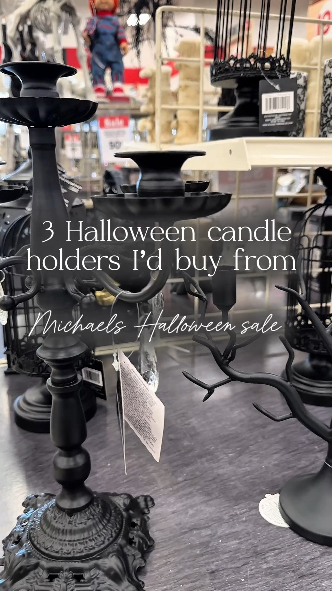 My top 3 picks of Halloween candle holders from Michaels Halloween sale.

#halloweendecor #halloweendecorating #michaels #candleholders

Halloween candle sticks, black candle sticks, affordable Halloween decor, candle holders for Halloween 

#LTKSaleAlert #LTKHalloween #LTKFindsUnder50