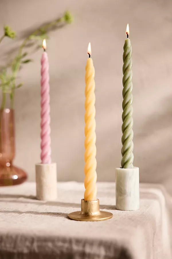 Twisty Taper Candles, Set of 3 Spring Mix | Anthropologie (US)