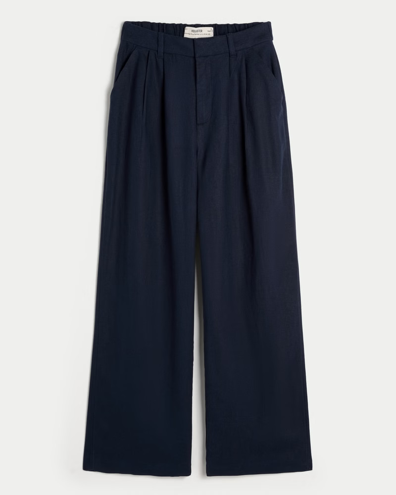 Hollister Livvy Ultra High-Rise Linen Blend Wide-Leg Pants | Hollister (US)