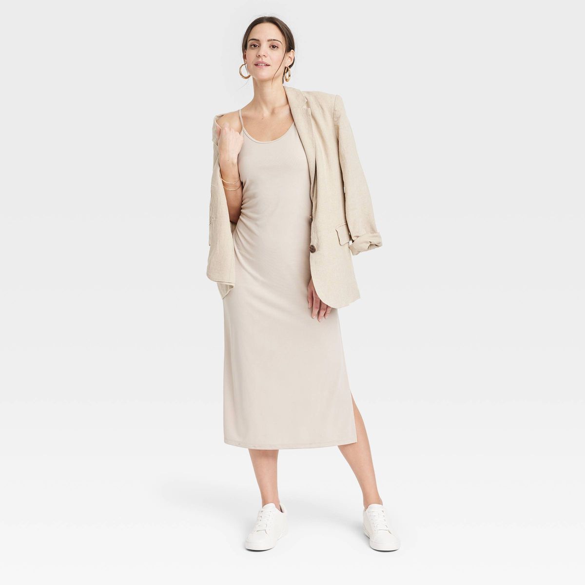 Women's Rib-Knit Midi Cami Dress - A New Day™ | Target