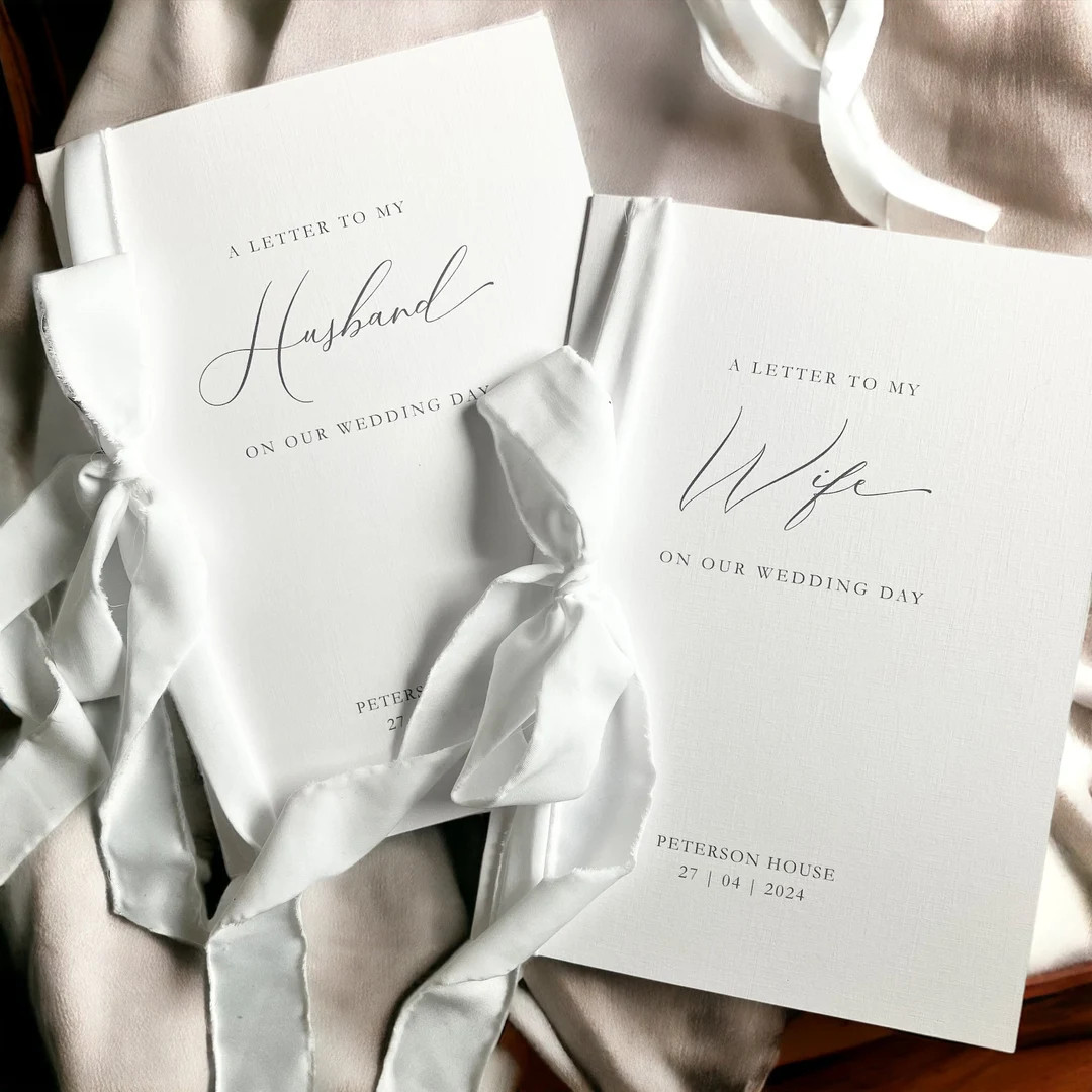 Wedding Letter to My Bride, Groom on Linen Card With Faux Silk Ribbon // Wedding Morning Letter t... | Etsy (US)