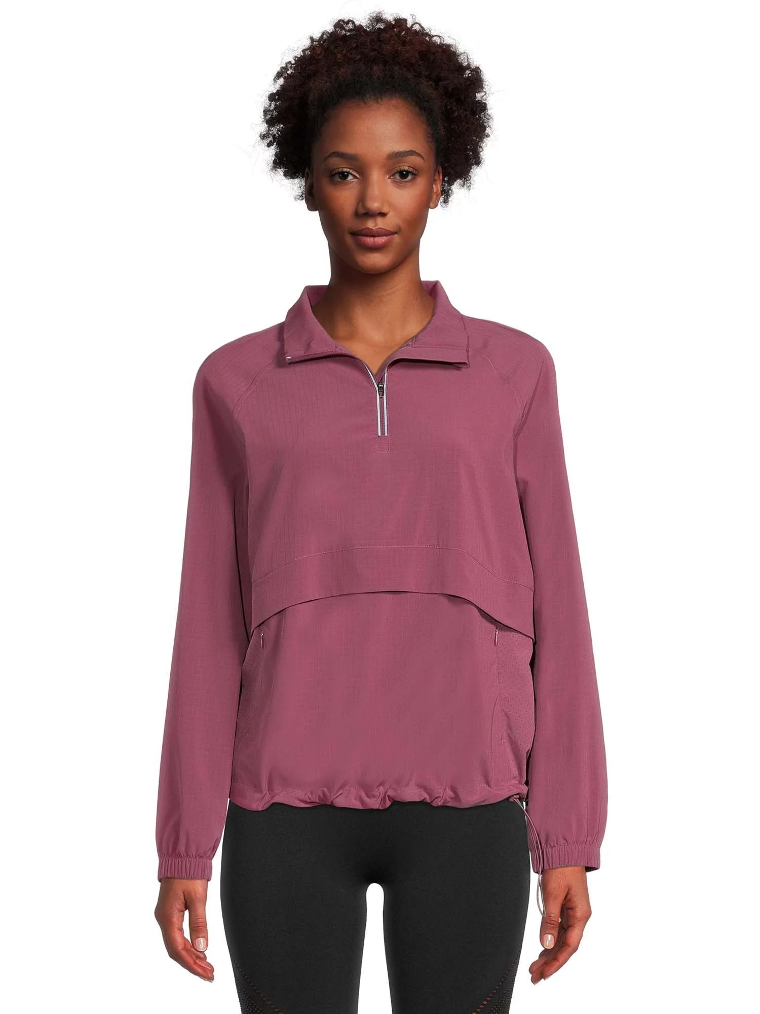 Avia Women's Pullover Mock Neck Quarter Zip Windbreaker Jacket | Walmart (US)