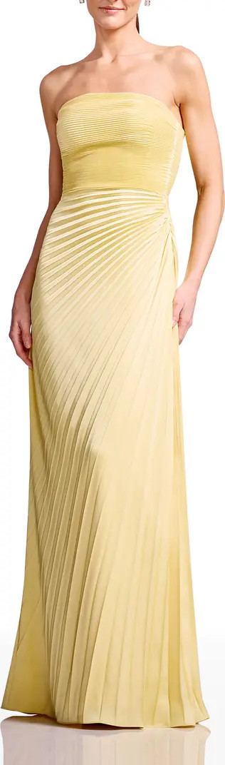 Kinley Accordion Pleat Strapless Evening Gown | Nordstrom