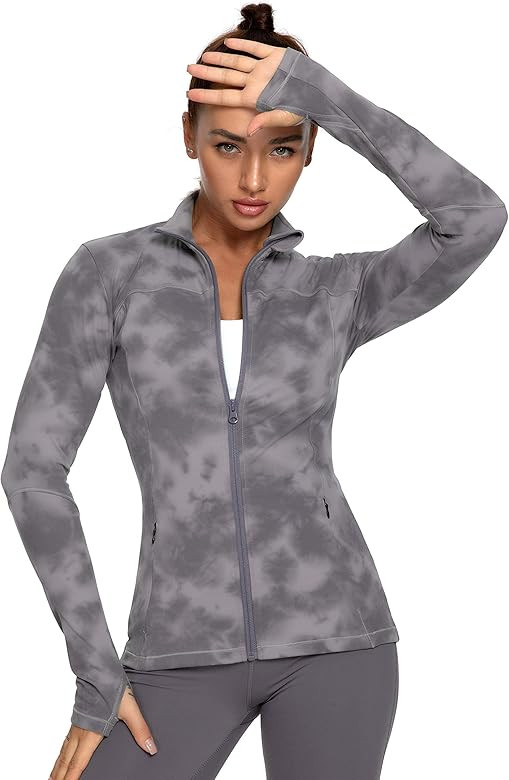 QUEENIEKE Womens Running Jackets Athletic Workout Scrub Jacket Track Full Zip Up Gym for Women Yo... | Amazon (US)