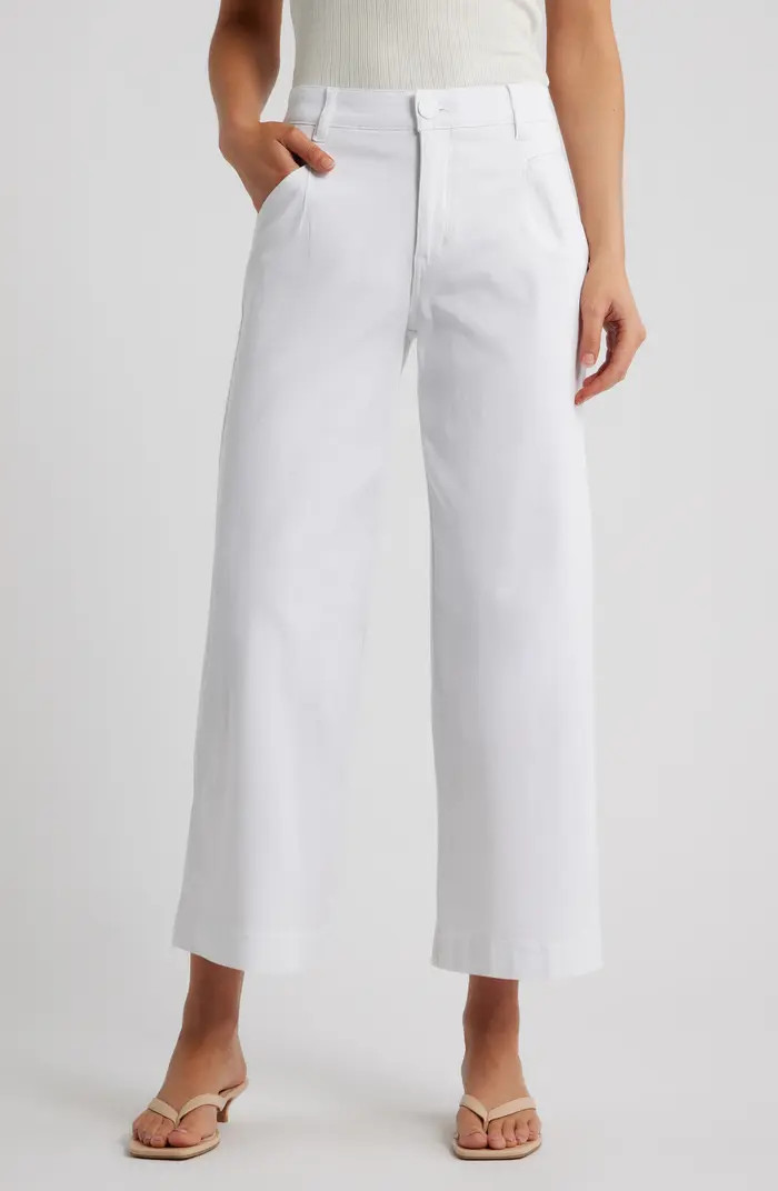 Wit & Wisdom Wyatt Skyrise Crop Wide Leg Twill Pants | Nordstrom | Nordstrom